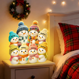 Snowman Grandparents & Grandkids Personalized 3D Effect Light Box