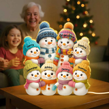 Snowman Grandparents & Grandkids Personalized 3D Effect Light Box