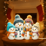 Snowman Grandparents & Grandkids Personalized 3D Effect Light Box