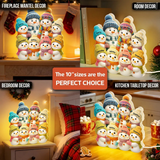 Snowman Grandparents & Grandkids Personalized 3D Effect Light Box