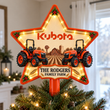 Orange Farmhouse Chrismas - Personalized LED Light Tree Topper - Chrismas Gift For Farmers