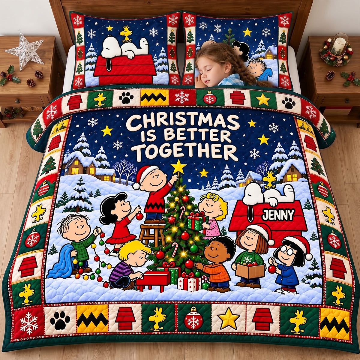 Christmas Is Better Together Personalized Quilt Bedding Set