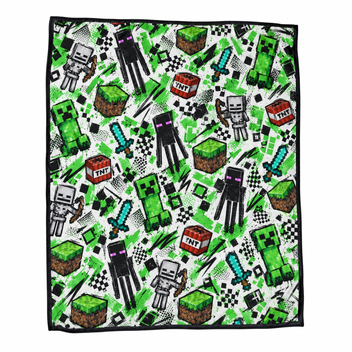 Creeper, Enderman and Skeleton Battle Realm Throw Blanket