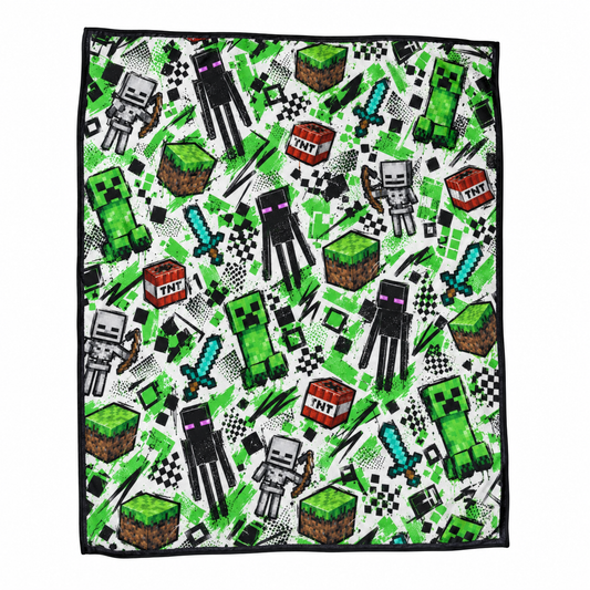 Creeper, Enderman and Skeleton Battle Realm Throw Blanket