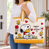 Happiness Is A Warm Hug Personalized Quilted Tote Bag - Gift For Movie Fans