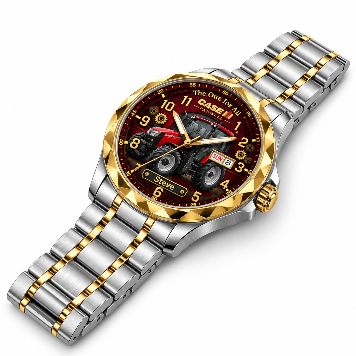 FM Red Tractor Heritage Watch - Personalized Men's Wrist Watch - Gift For Farmers