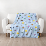 Sky Blue Magical Treasure Hunt and Fantasy Adventure Blanket