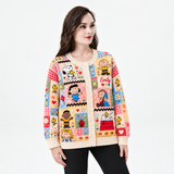 Retro Patchwork Memories Personalized Knit Cardigan