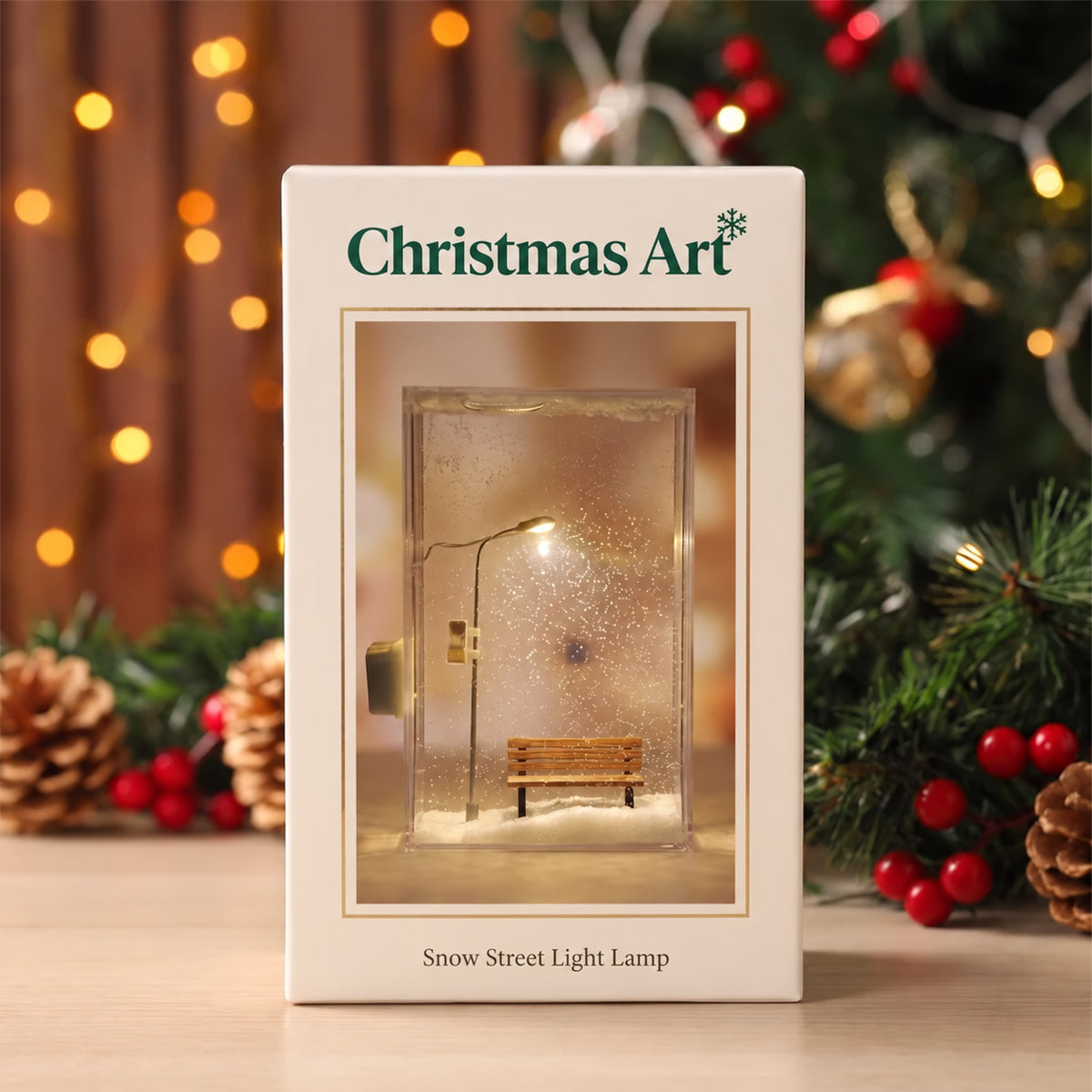 Snowfall Glow Lamp – Christmas Winter Scene Night Light