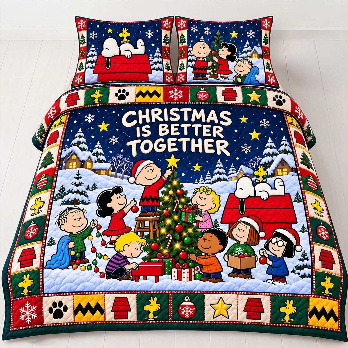 Christmas Is Better Together Personalized Quilt Bedding Set