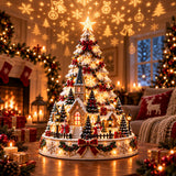 Christmas Village Lightscape Tree – 3D Tabletop Tree with Room Projection
