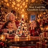 Christmas Village Lightscape Tree – 3D Tabletop Tree with Room Projection