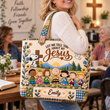 Let Me Tell You About My Jesus Personalized Quilted Tote Bag