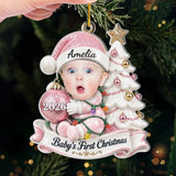 Personalized Baby's First Christmas Photo Ornament – Little Hands, Big Love