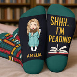 Personalized book lover crew socks – Sorry I'm Booked