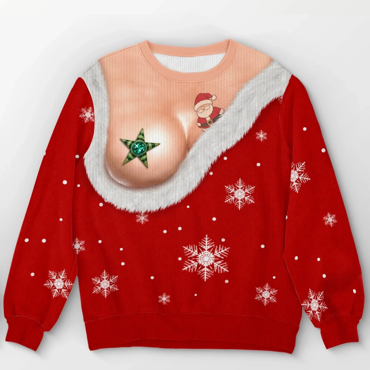 Funny Naughty Santa Ugly Christmas Sweatshirt – Tis the Season to Misbehave