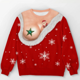 Funny Naughty Santa Ugly Christmas Sweatshirt – Tis the Season to Misbehave