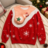 Funny Naughty Santa Ugly Christmas Sweatshirt – Tis the Season to Misbehave