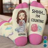 Personalized Crochet & Knitting Crew Socks – Shhh... I'm Counting