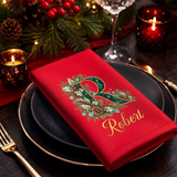 Personalized Christmas Cotton Napkins – Gather & Be Merry Monogram