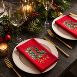 Personalized Christmas Cotton Napkins – Gather & Be Merry Monogram