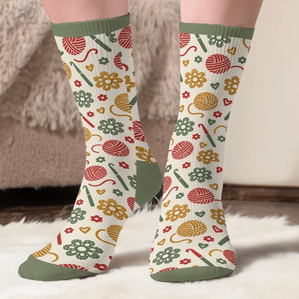 Personalized Crochet Crew Socks – Sorry, I'm Hooked