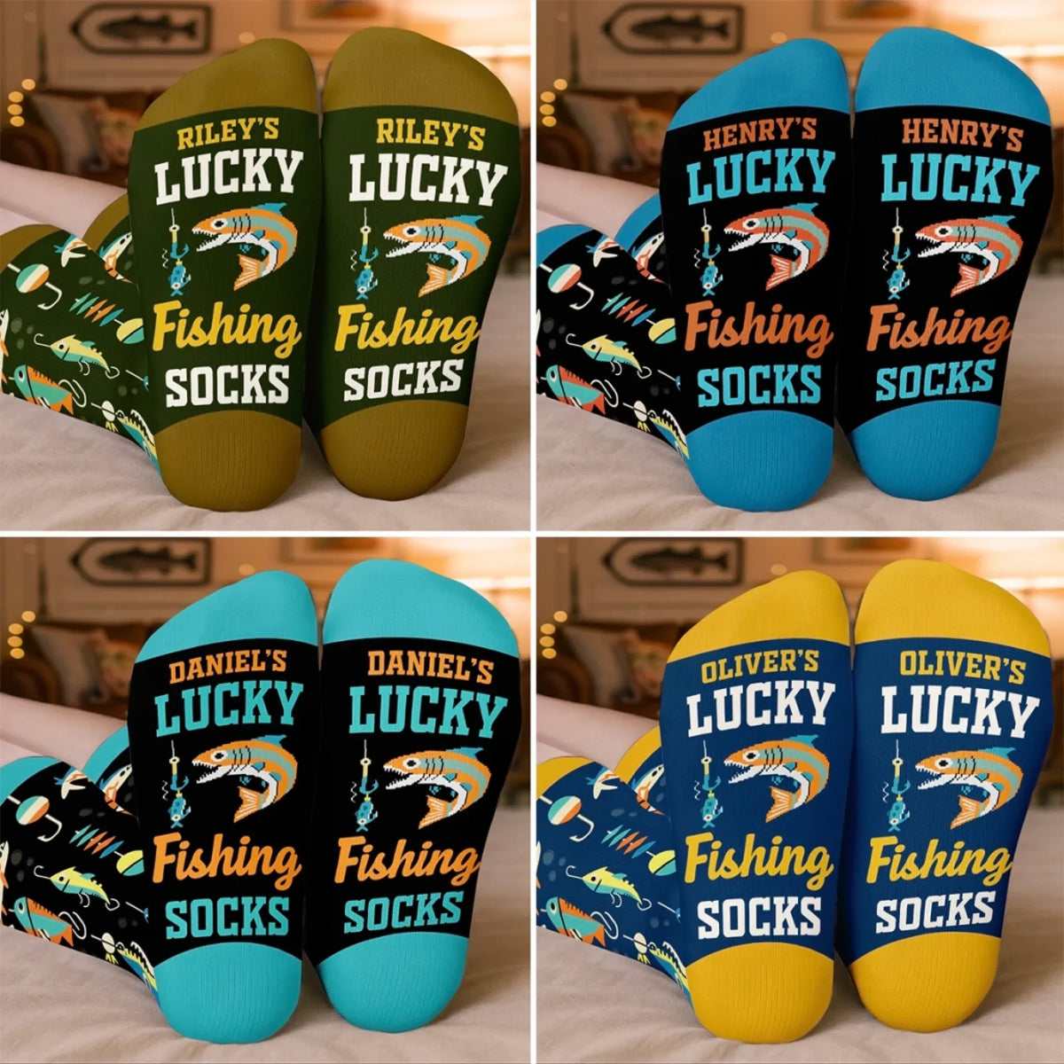 Personalized Fishing Crew Socks – Hooked For Life