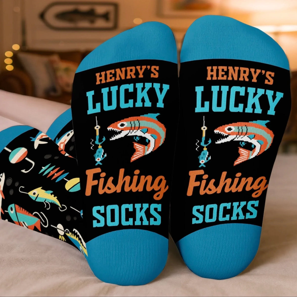 Personalized Fishing Crew Socks – Hooked For Life