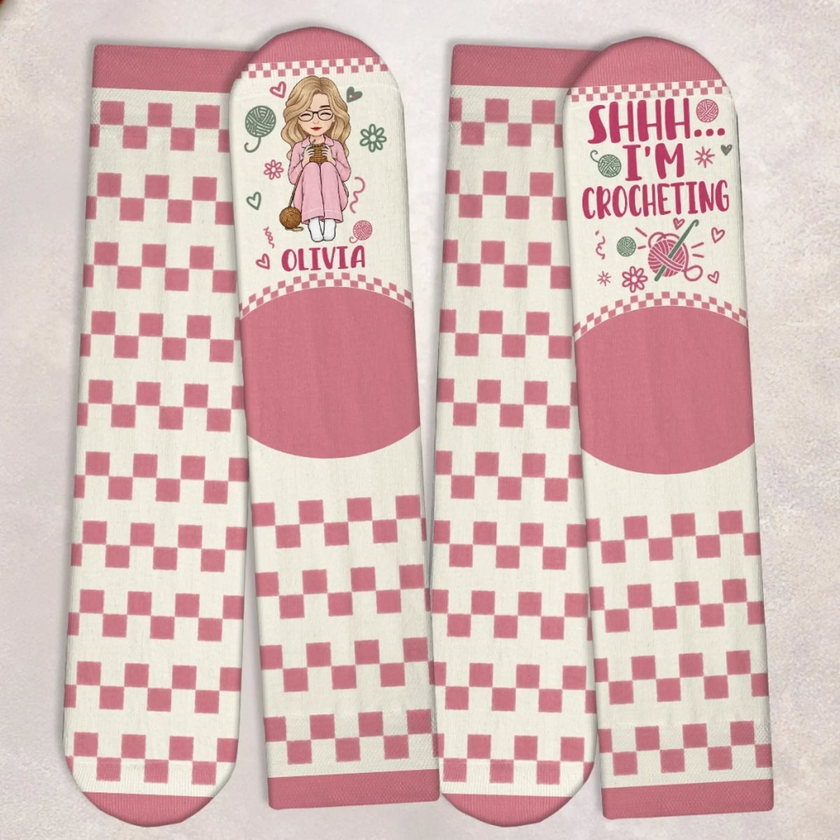 Personalized Crochet Lover Crew Socks – Shhh I'm Crocheting