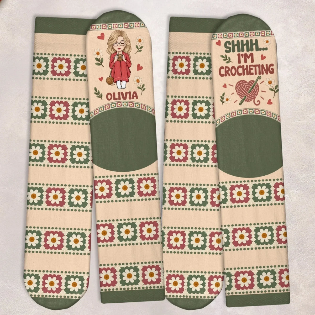 Personalized Crochet Crew Socks – Just a Girl Who Loves Crocheting