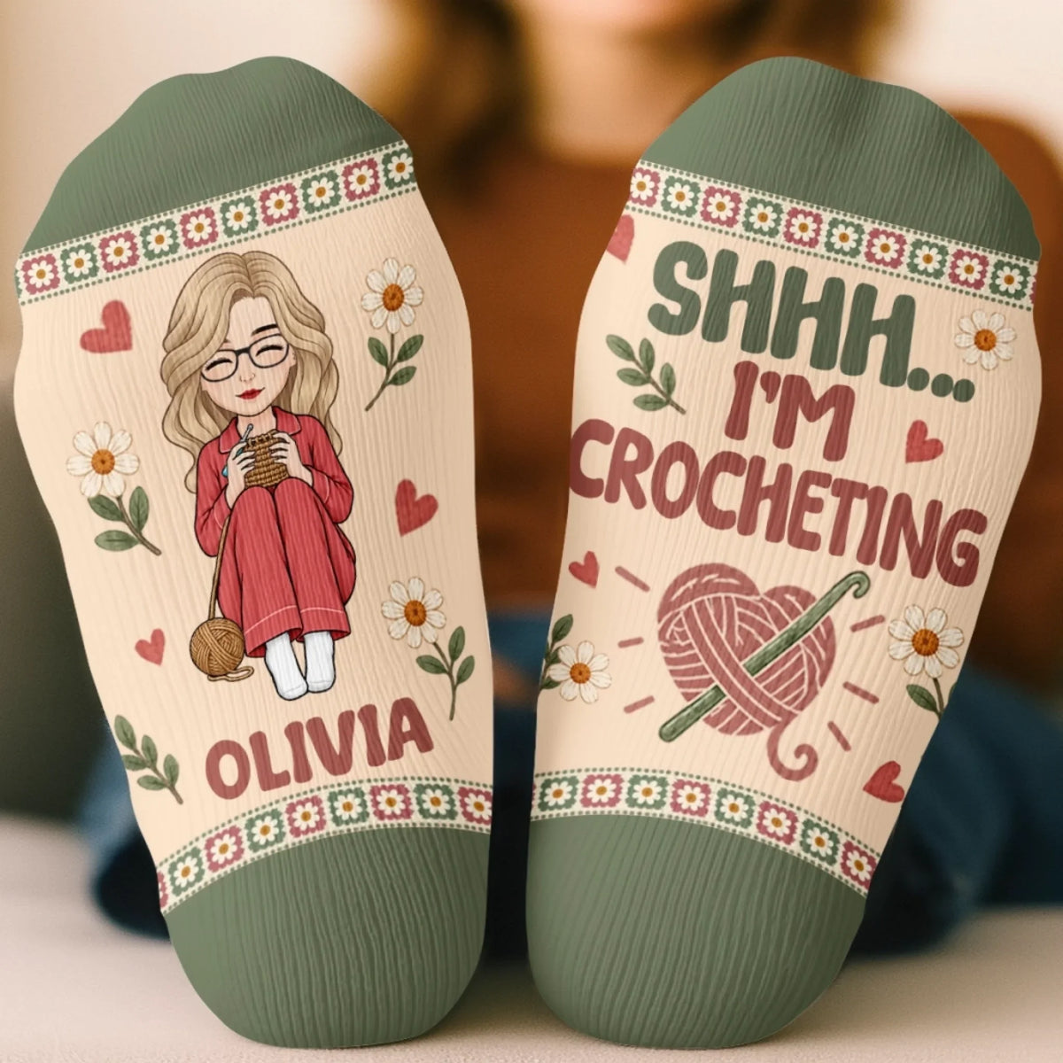 Personalized Crochet Crew Socks – Just a Girl Who Loves Crocheting