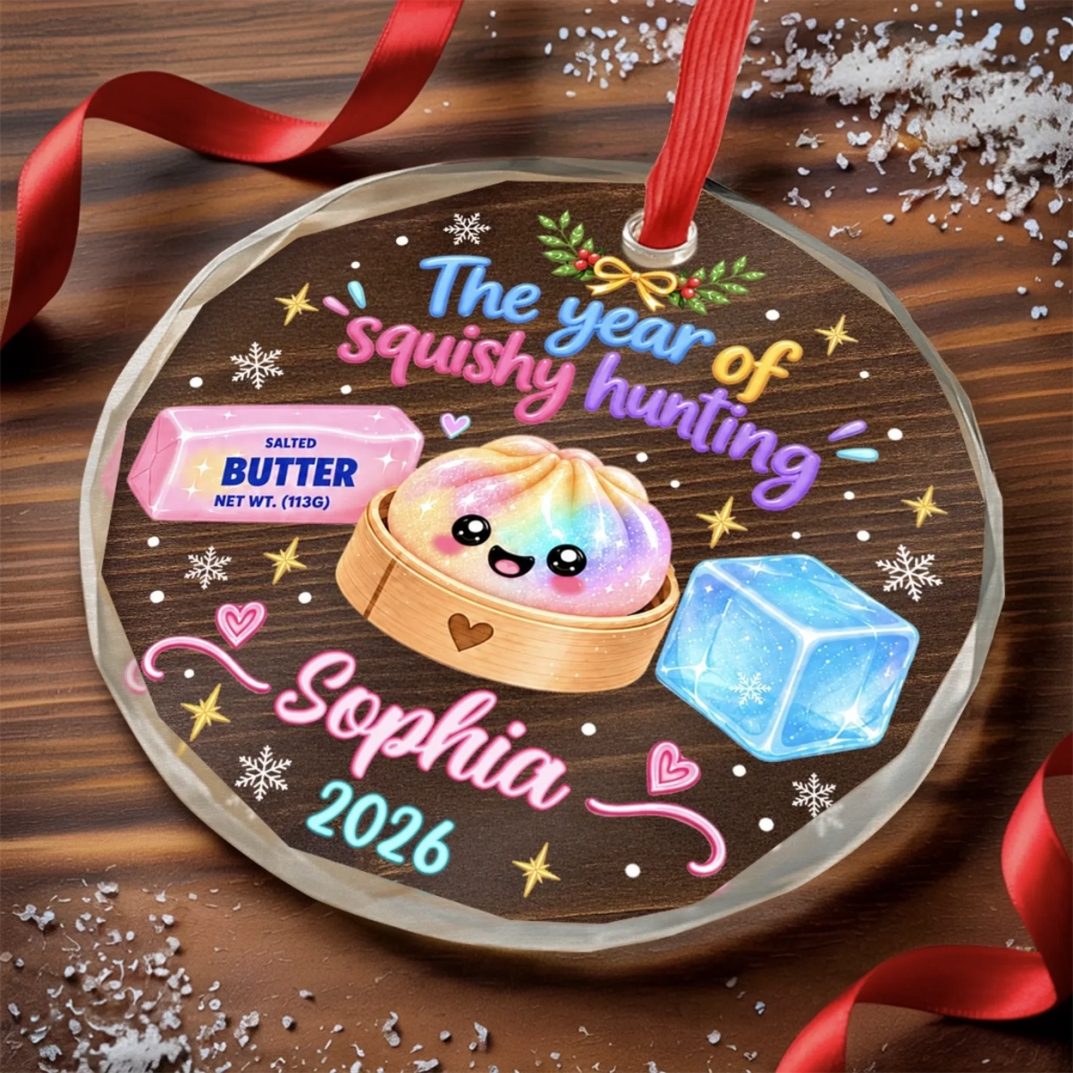 Personalized Squishy Glass Ornament – Merry Squishy Moments