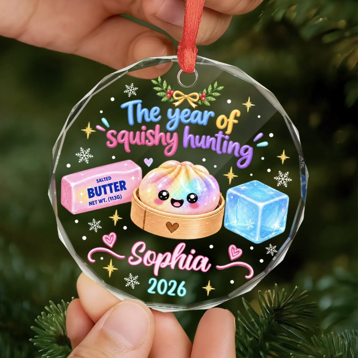 Personalized Squishy Glass Ornament – Merry Squishy Moments