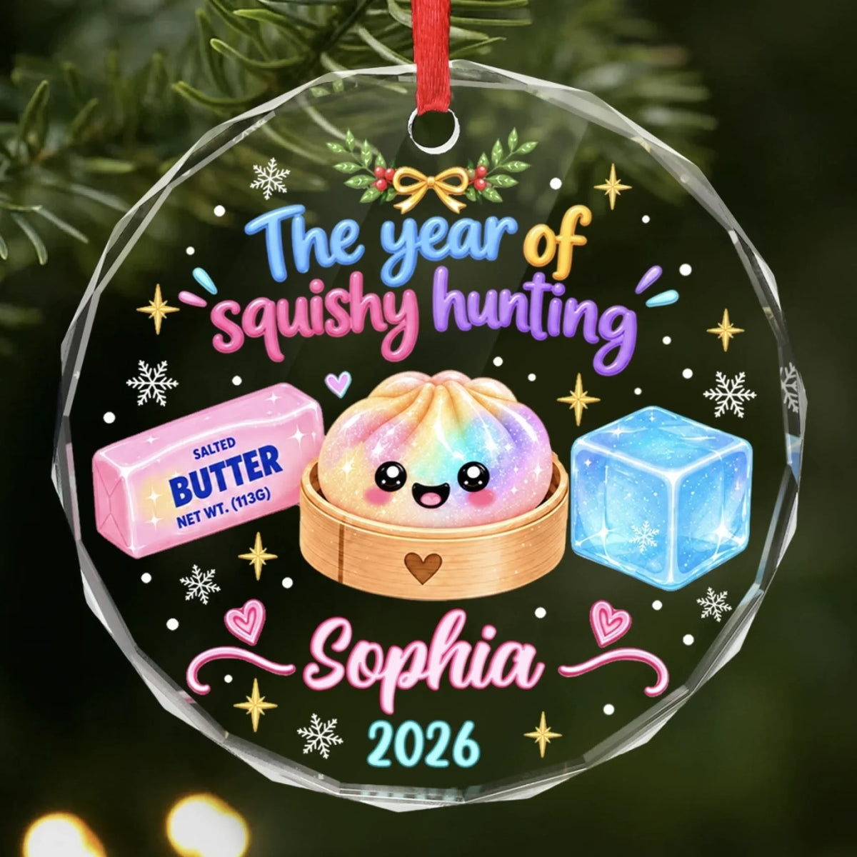 Personalized Squishy Glass Ornament – Merry Squishy Moments