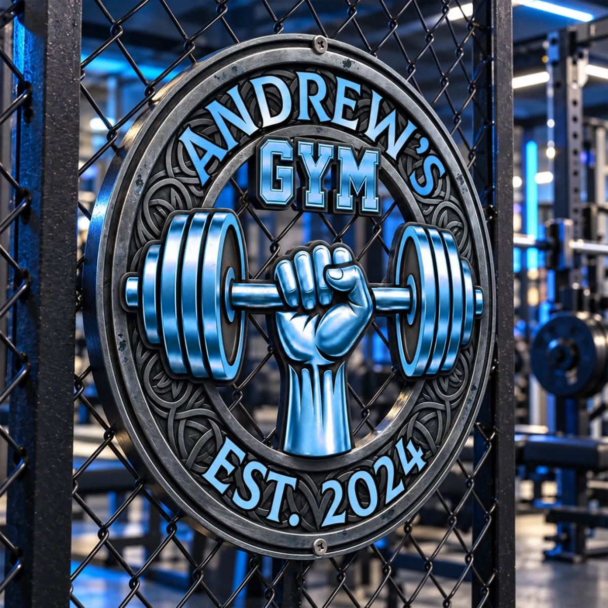 Personalized Home Gym Metal Sign – Welcome to My Fitness Zone