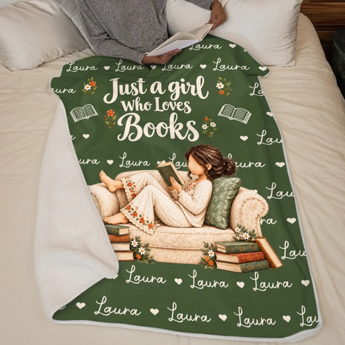 Personalized Book Lover Name Blanket – Stories I Carried