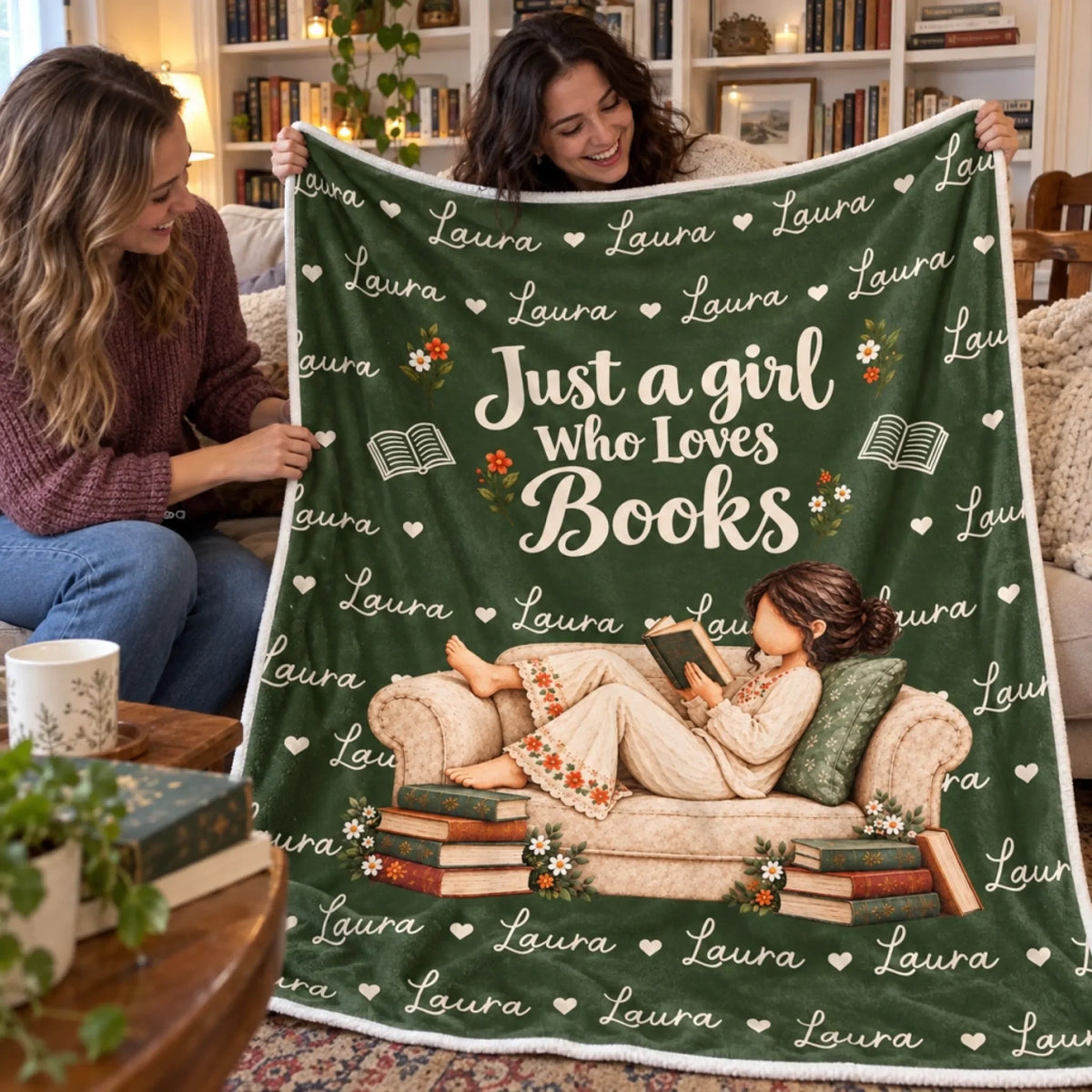 Personalized Book Lover Name Blanket – Stories I Carried