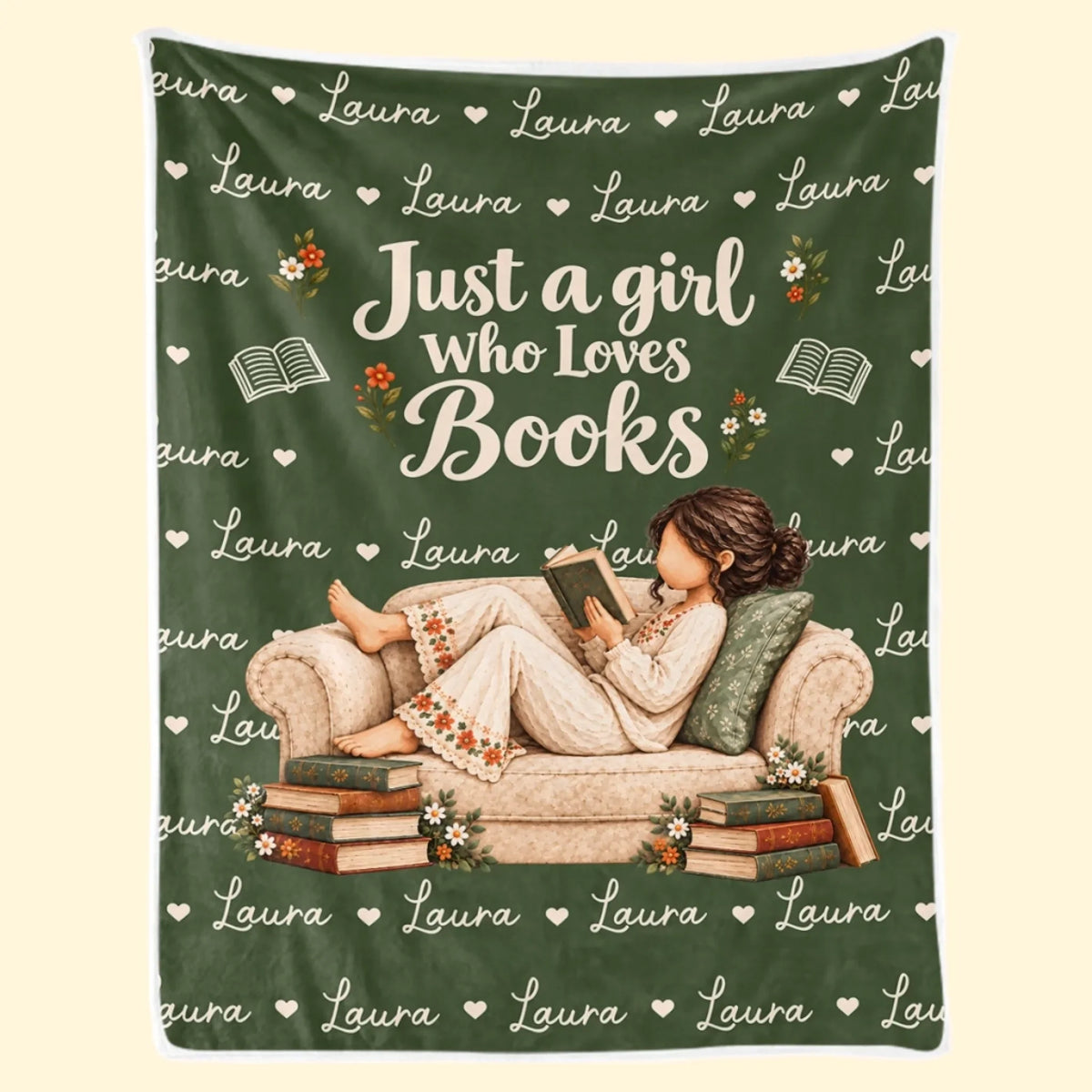 Personalized Book Lover Name Blanket – Stories I Carried