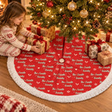 Personalized Family Name Christmas Tree Skirt – Cozy Christmas, Family Style