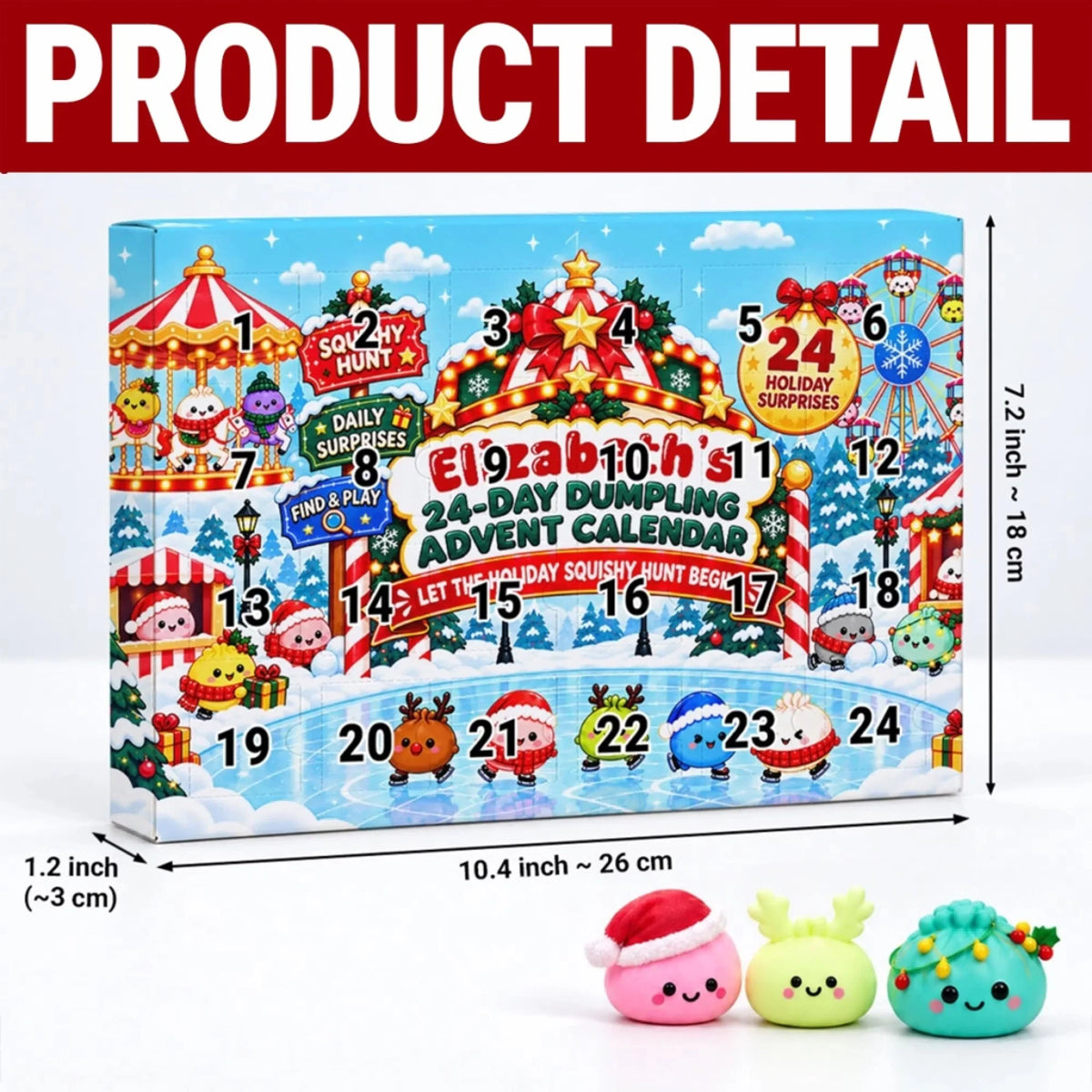 Personalized Squishy Hunt Christmas Advent Calendar – Name on the Box