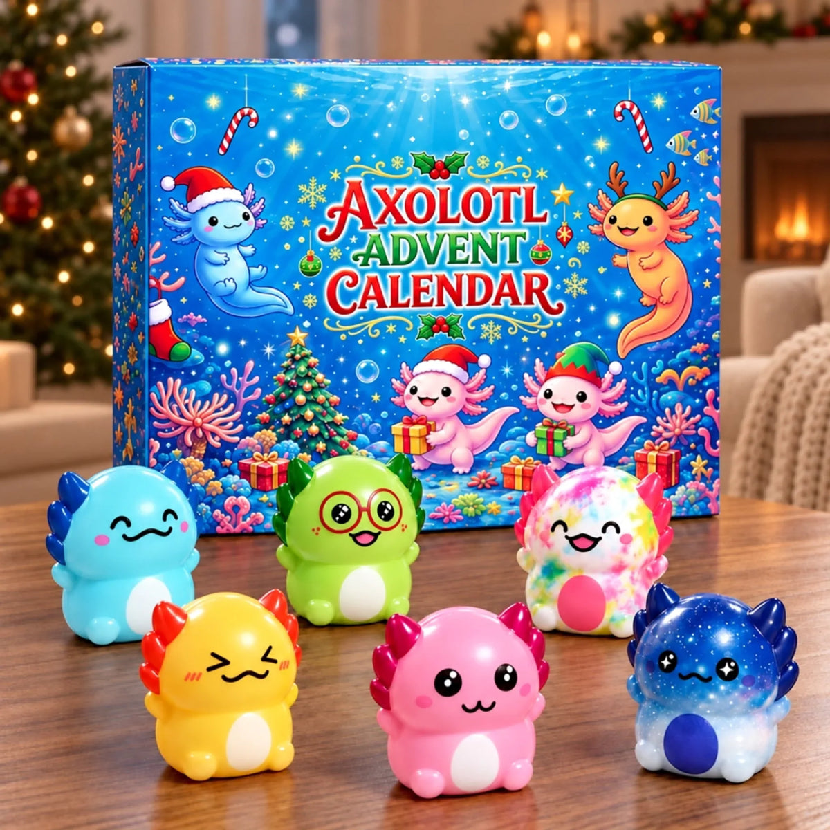 Axolotl Squishy Christmas Advent Calendar – 24 Mini Squishies
