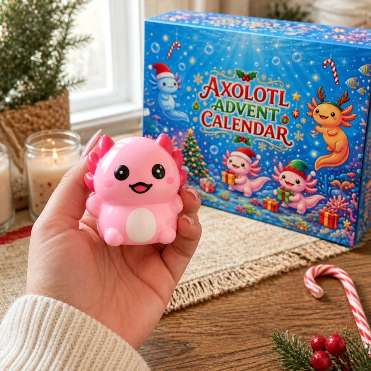 Axolotl Squishy Christmas Advent Calendar – 24 Mini Squishies