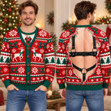 Cheeky Open Back Personalized Ugly Christmas Sweatshirt