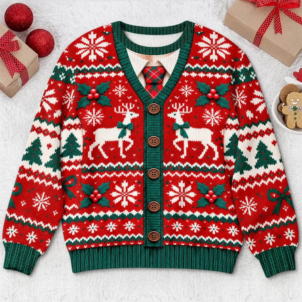 Cheeky Open Back Personalized Ugly Christmas Sweatshirt