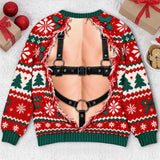 Cheeky Open Back Personalized Ugly Christmas Sweatshirt