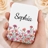 Personalized Birth Flower Compact Mirror – Blooming with Beauty