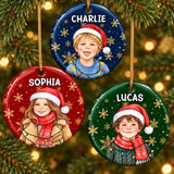 Personalized Kids Photo Christmas Ceramic Ornament – Magic in Every Smile