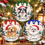 Personalized Pet Photo Christmas Ceramic Ornament – Holiday Cheer with a Furry Twist