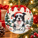 Personalized Pet Photo Christmas Ceramic Ornament – Holiday Cheer with a Furry Twist