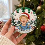 Personalized Kids Photo Christmas Ceramic Ornament – Sweet Holiday Portrait